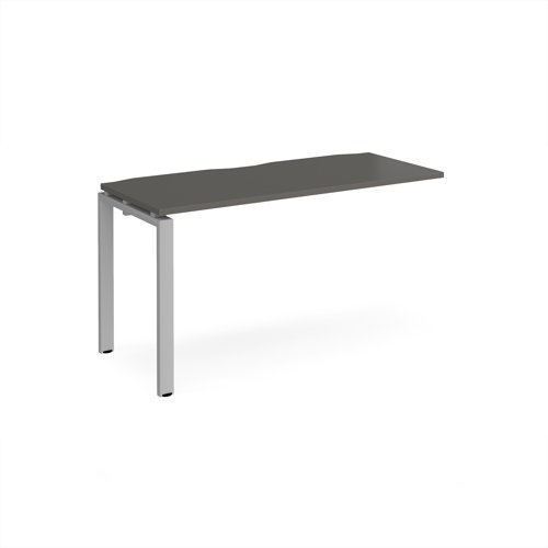 Adapt add on unit single 1400mm x 600mm - silver frame, storm grey top