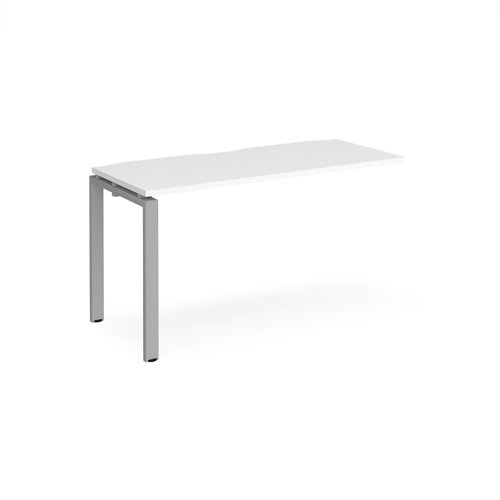 Adapt add on unit single 1400mm x 600mm - silver frame, white top | E146-AB-S-WH | Dams International