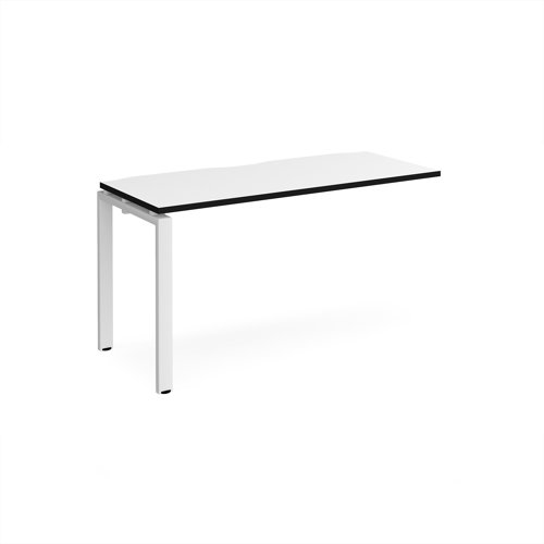Adapt add on unit single 1400mm x 600mm - white frame, white top, black edge