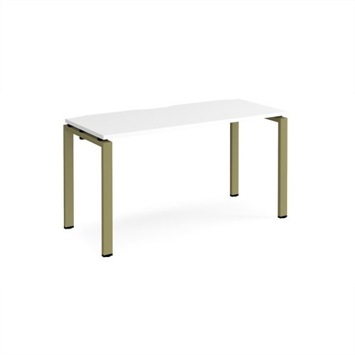 Adapt single desk 1400mm x 600mm - green frame, white top