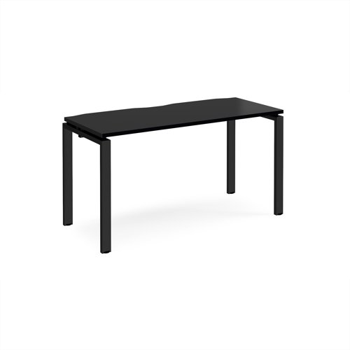 Adapt single desk 1400mm x 600mm - black frame, black top