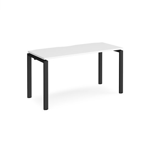 Adapt single desk 1400mm x 600mm - black frame, white top Dams International