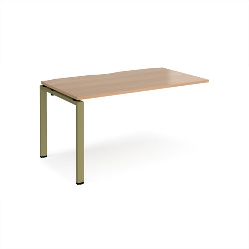 Adapt add on unit single 1400mm x 800mm - green frame, beech top