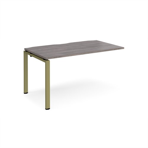 Adapt add on unit single 1400mm x 800mm - green frame, grey oak top