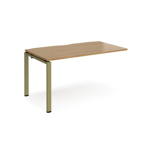 Adapt add on unit single 1400mm x 800mm - green frame, oak top