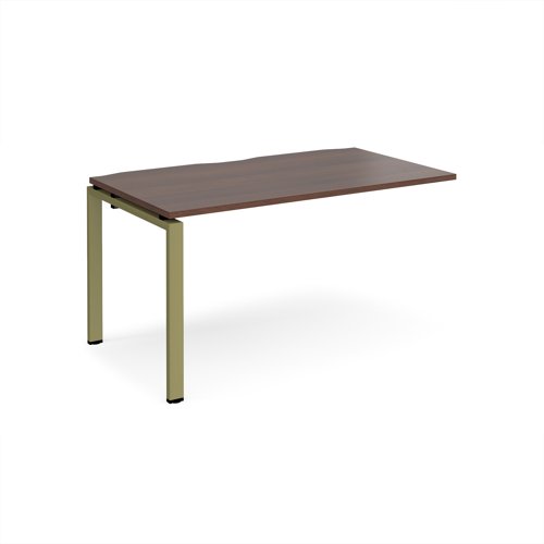 Adapt add on unit single 1400mm x 800mm - green frame, walnut top