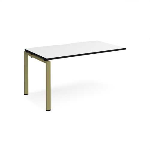 Adapt add on unit single 1400mm x 800mm - green frame, white top, black edge