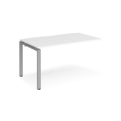 Adapt add on unit single 1400mm x 800mm - silver frame, white top | E148-AB-S-WH | Dams International