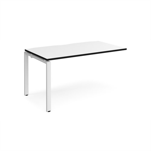 Adapt add on unit single 1400mm x 800mm - white frame, white top, black edge