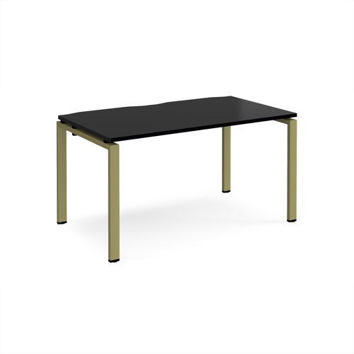 Adapt single desk 1400mm x 800mm - green frame, black top