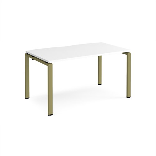 Adapt single desk 1400mm x 800mm - green frame, white top