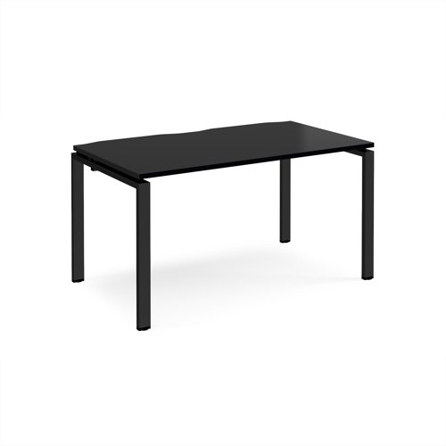 Adapt single desk 1400mm x 800mm - black frame, black top
