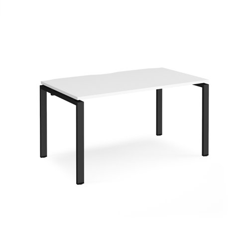 Adapt single desk 1400mm x 800mm - black frame, white top