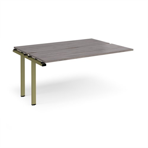 Adapt add on unit single 1600mm x 1200mm - green frame, grey oak top