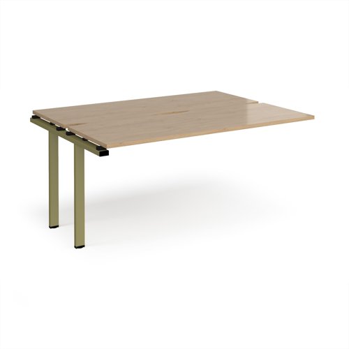 Adapt add on unit single 1600mm x 1200mm - green frame, kendal oak top