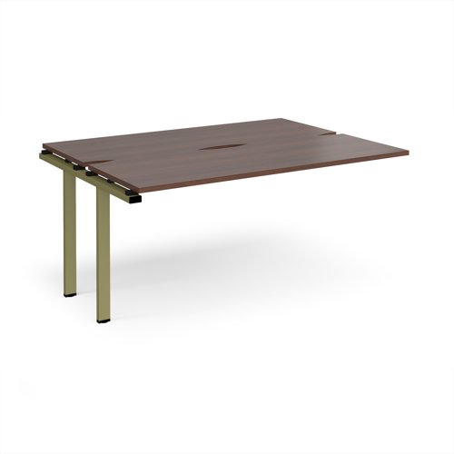 Adapt add on unit single 1600mm x 1200mm - green frame, walnut top