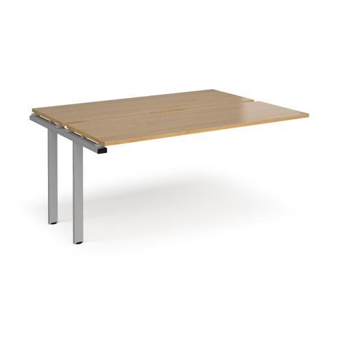 Adapt add on units back to back 1600mm x 1200mm - silver frame, oak top