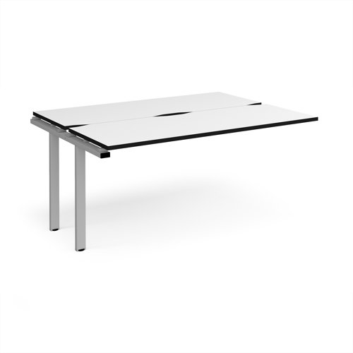 Adapt add on unit single 1600mm x 1200mm - silver frame, white top, black edge