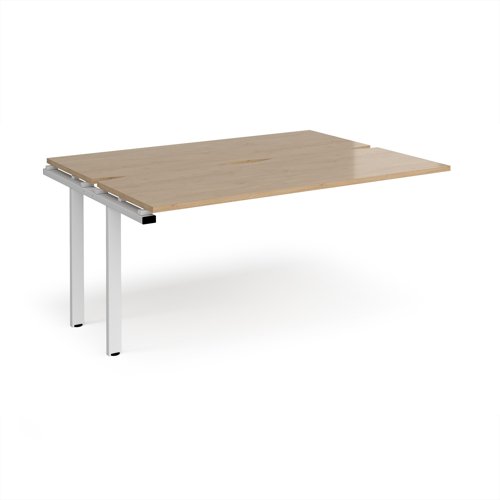 Adapt add on unit single 1600mm x 1200mm - white frame, kendal oak top