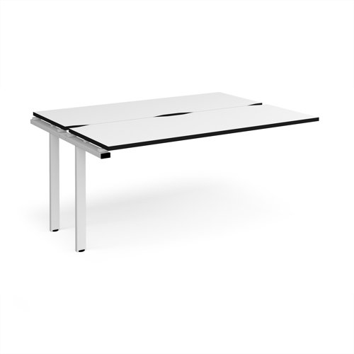 Adapt add on unit single 1600mm x 1200mm - white frame, white top, black edge
