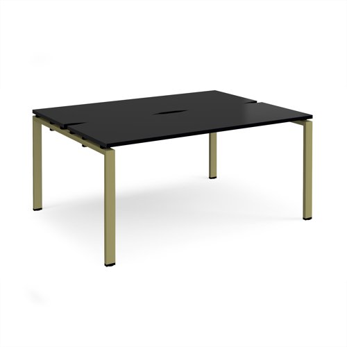 Adapt back to back desks 1600mm x 1200mm - green frame, black top