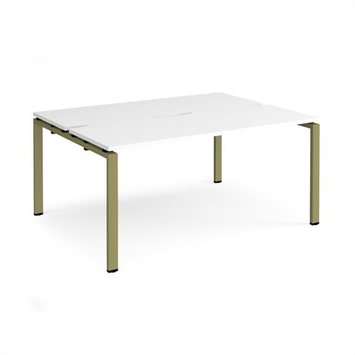 Adapt back to back desks 1600mm x 1200mm - green frame, white top