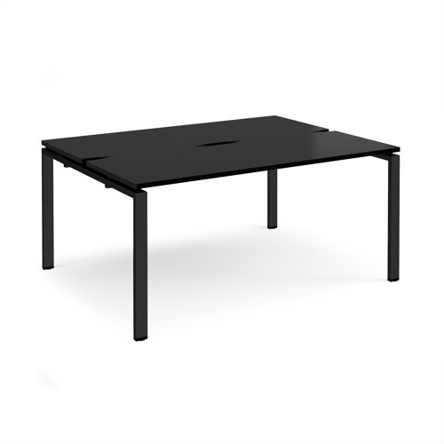 Adapt back to back desks 1600mm x 1200mm - black frame, black top