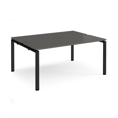Adapt back to back desks 1600mm x 1200mm - black frame, storm grey top