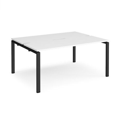 Adapt back to back desks 1600mm x 1200mm - black frame, white top
