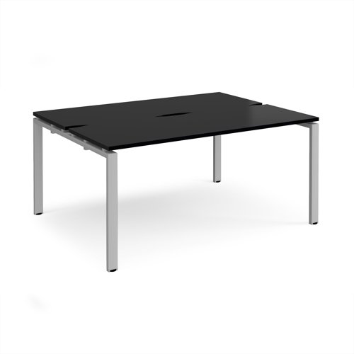 Adapt back to back desks 1600mm x 1200mm - silver frame, black top