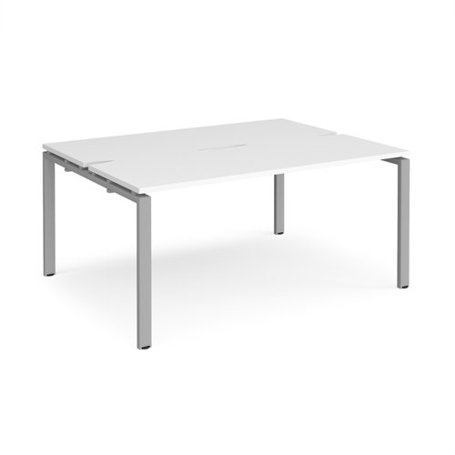 Adapt back to back desks 1600mm x 1200mm - silver frame, white top