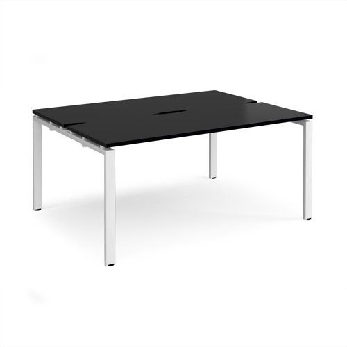 Adapt back to back desks 1600mm x 1200mm - white frame, black top