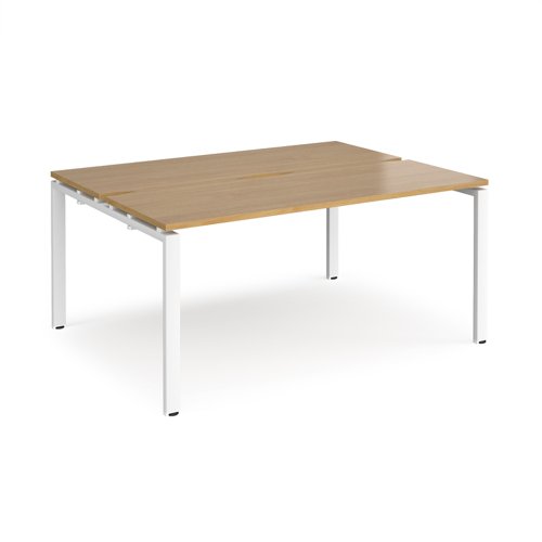 Adapt back to back desks 1600mm x 1200mm - white frame, oak top