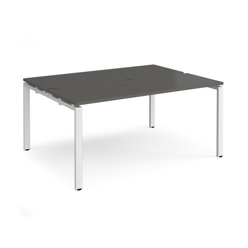 Adapt back to back desks 1600mm x 1200mm - white frame, storm grey top