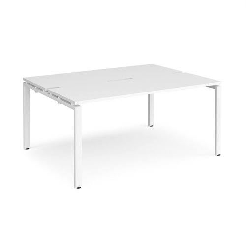 Adapt back to back desks 1600mm x 1200mm - white frame, white top