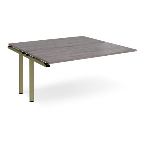 Adapt add on unit single 1600mm x 1600mm - green frame, grey oak top