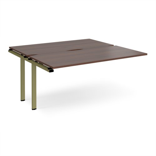Adapt add on unit single 1600mm x 1600mm - green frame, walnut top
