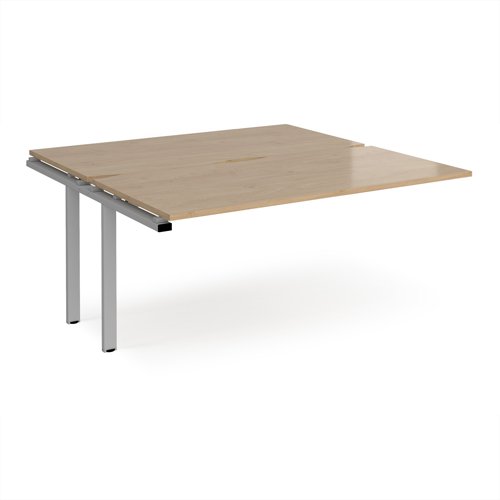 Adapt add on unit single 1600mm x 1600mm - silver frame, kendal oak top