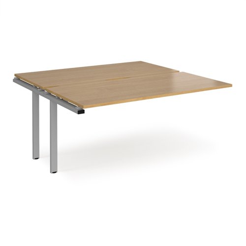 Adapt add on units back to back 1600mm x 1600mm - silver frame, oak top