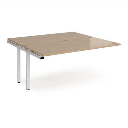 Adapt add on unit single 1600mm x 1600mm - white frame, kendal oak top