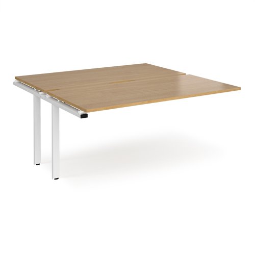 Adapt add on units back to back 1600mm x 1600mm - white frame, oak top