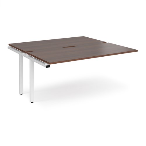 Adapt add on units back to back 1600mm x 1600mm - white frame, walnut top
