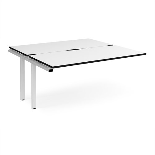 Adapt add on unit single 1600mm x 1600mm - white frame, white top, black edge