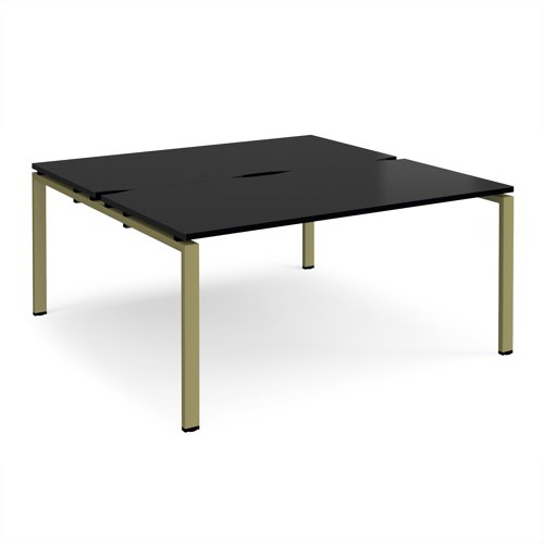 Adapt back to back desks 1600mm x 1600mm - green frame, black top