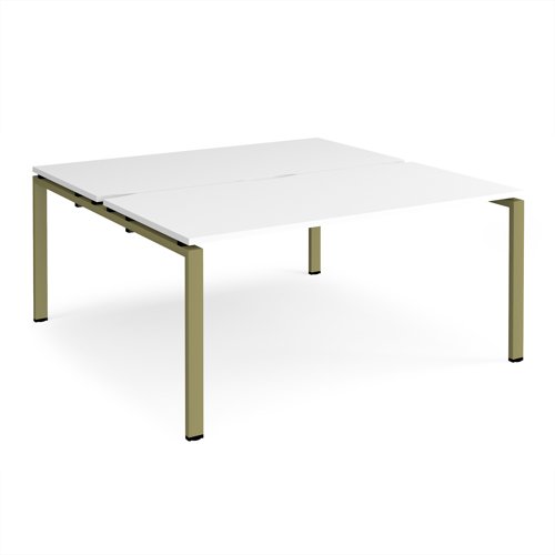 Adapt back to back desks 1600mm x 1600mm - green frame, white top