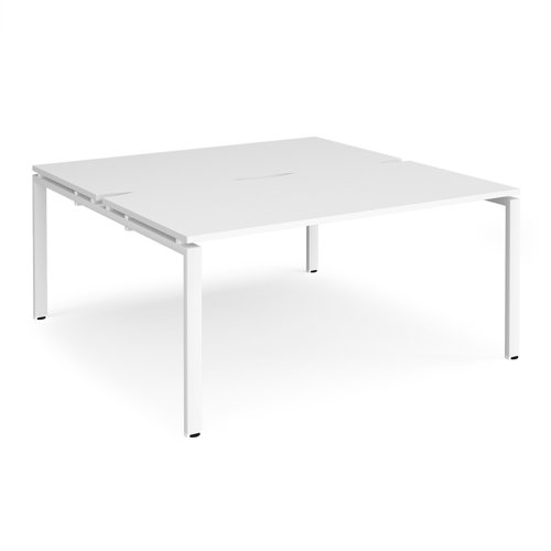 Adapt back to back desks 1600mm x 1600mm - white frame, white top