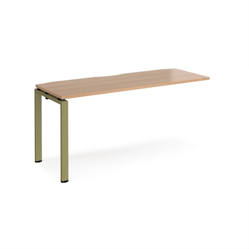 Adapt add on unit single 1600mm x 600mm - green frame, beech top