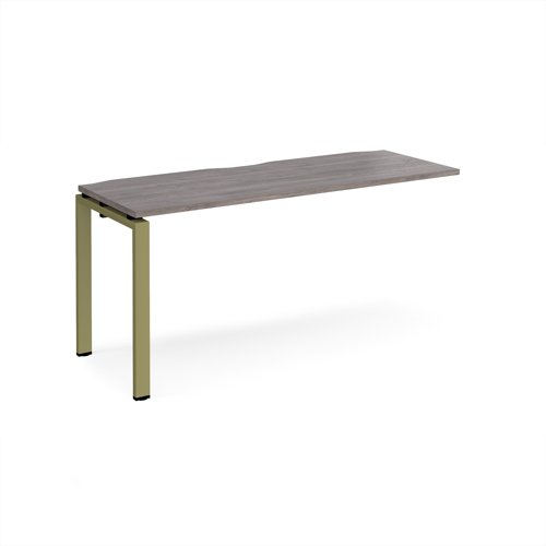 Adapt add on unit single 1600mm x 600mm - green frame, grey oak top