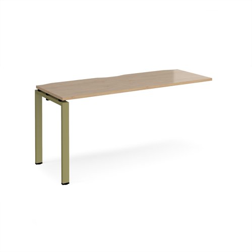 Adapt add on unit single 1600mm x 600mm - green frame, kendal oak top
