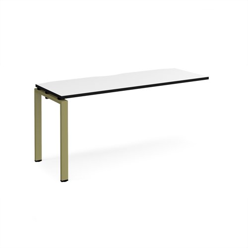 Adapt add on unit single 1600mm x 600mm - green frame, white top, black edge